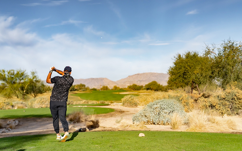 teeing off